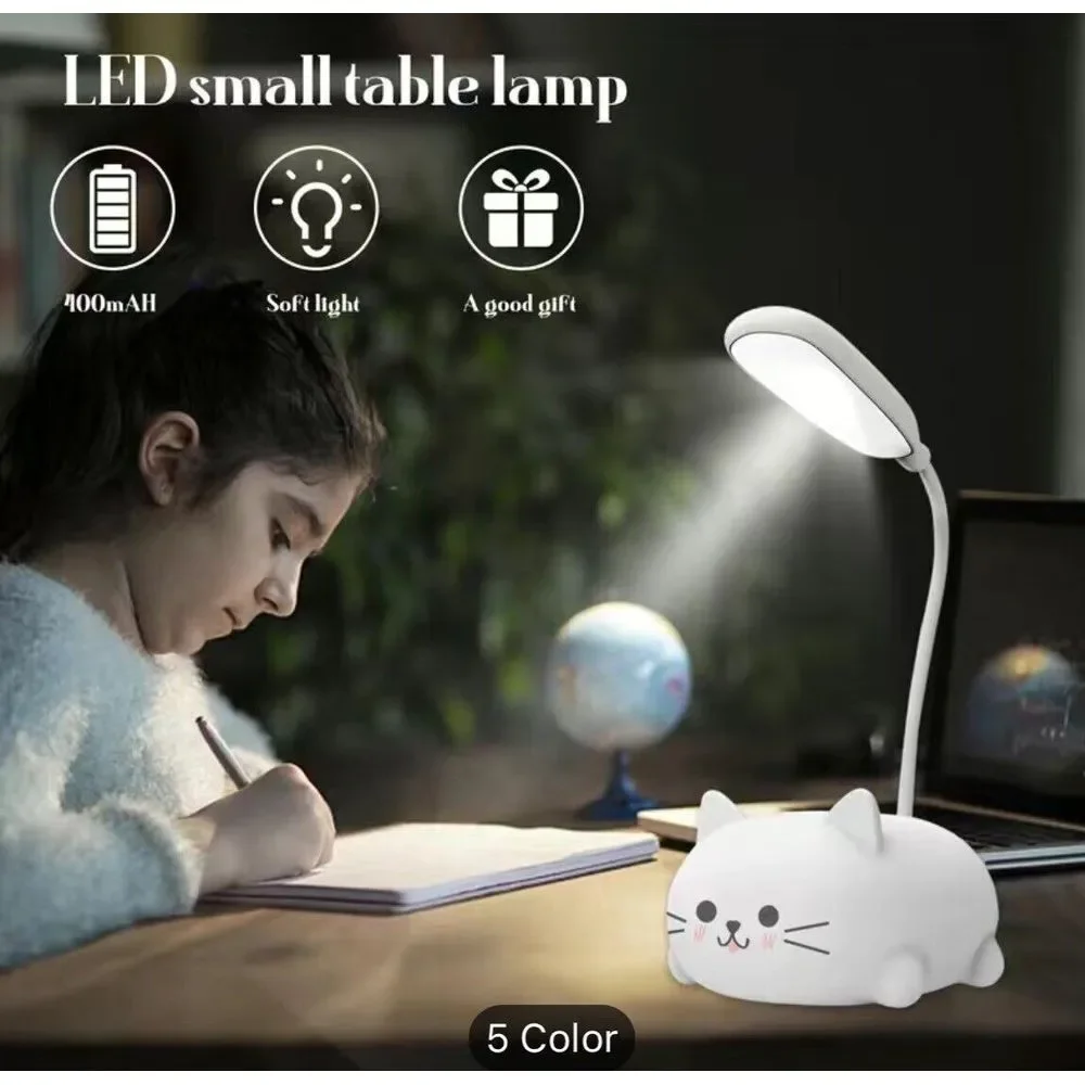 Cat Led Portable Mini Desk Lamp Small Kitten Blue‎ New in Box